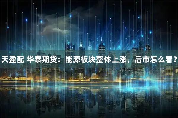 天盈配 华泰期货：能源板块整体上涨，后市怎么看？