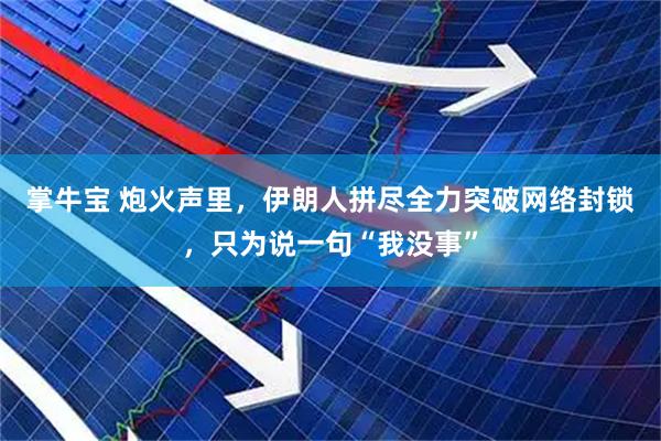 掌牛宝 炮火声里，伊朗人拼尽全力突破网络封锁，只为说一句“我没事”