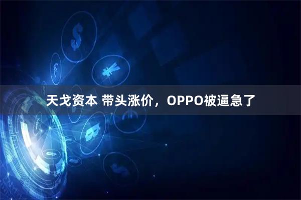 天戈资本 带头涨价，OPPO被逼急了