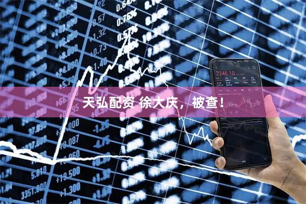 天弘配资 徐大庆，被查！