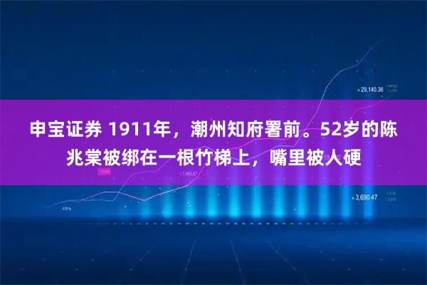 申宝证券 1911年，潮州知府署前。52岁的陈兆棠被绑在一根竹梯上，嘴里被人硬